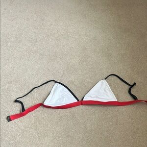 Stylish Red and White Bikini Top